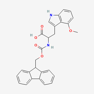 2-((((9H-Fluoren-9-yl)methoxy)carbonyl)amino)-3-(4-methoxy-1H-indol-3-yl)propanoic acid chemical structure (CAS 1219184-52-7)