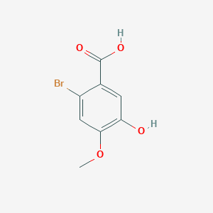 2-Bromo-5-hydroxy-4-methoxybenzoic acid chemical structure (CAS 121936-68-3)