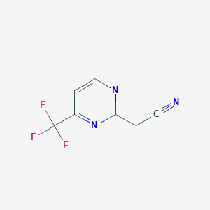 2-(4-(Trifluoromethyl)pyrimidin-2-yl)acetonitrile chemical structure (CAS 1219483-61-0)