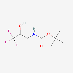 tert-Butyl (3,3,3-trifluoro-2-hydroxypropyl)carbamate chemical structure (CAS 1219606-48-0)