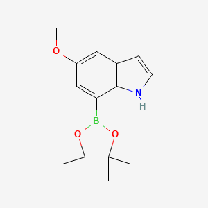 5-Methoxy-7-(4,4,5,5-tetramethyl-1,3,2-dioxaborolan-2-yl)-1H-indole chemical structure (CAS 1219637-79-2)