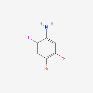 4-Bromo-5-fluoro-2-iodoaniline chemical structure (CAS 1219741-79-3)