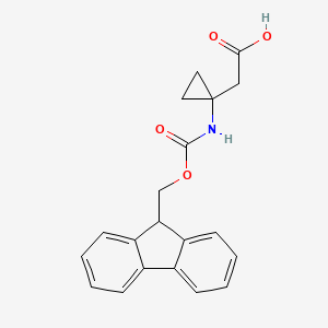 2-[1-({[(9H-fluoren-9-yl)methoxy]carbonyl}amino)cyclopropyl]acetic acid chemical structure (CAS 1219953-64-6)