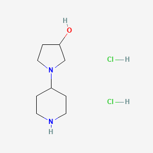 1-(Piperidin-4-yl)pyrrolidin-3-ol dihydrochloride chemical structure (CAS 1220019-95-3)