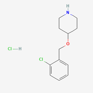 4-((2-Chlorobenzyl)oxy)piperidine hydrochloride chemical structure (CAS 1220033-09-9)
