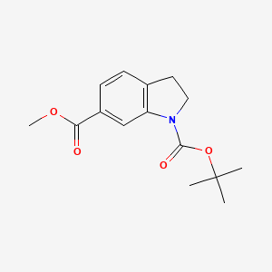 1-tert-Butyl 6-methyl indoline-1,6-dicarboxylate chemical structure (CAS 1220039-51-9)