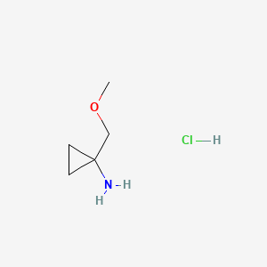 1-(Methoxymethyl)cyclopropan-1-amine hydrochloride chemical structure (CAS 1220040-06-1)