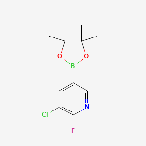 3-Chloro-2-fluoro-5-(4,4,5,5-tetramethyl-1,3,2-dioxaborolan-2-yl)pyridine chemical structure (CAS 1220219-73-7)