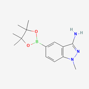 1-Methyl-5-(4,4,5,5-tetramethyl-1,3,2-dioxaborolan-2-yl)-1h-indazol-3-amine chemical structure (CAS 1220220-18-7)
