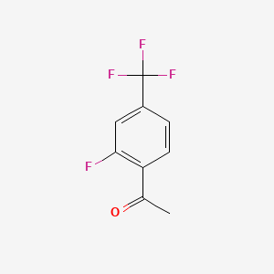1-(2-Fluoro-4-(trifluoromethyl)phenyl)ethanone chemical structure (CAS 122023-29-4)