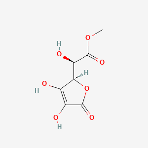(R)-Methyl 2-((R)-3,4-dihydroxy-5-oxo-2,5-dihydrofuran-2-yl)-2-hydroxyacetate chemical structure (CAS 122046-79-1)