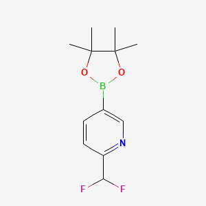2-(Difluoromethyl)-5-(4,4,5,5-tetramethyl-1,3,2-dioxaborolan-2-yl)pyridine chemical structure (CAS 1220696-57-0)
