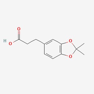 3-(2,2-Dimethylbenzo[d][1,3]dioxol-5-yl)propanoic acid chemical structure (CAS 1220710-28-0)