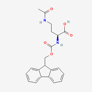 (S)-2-((((9H-Fluoren-9-yl)methoxy)carbonyl)amino)-4-acetamidobutanoic acid chemical structure (CAS 1220955-83-8)