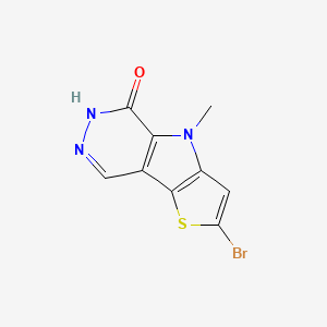 2-Bromo-4-methyl-4,6-dihydro-5H-thieno[2',3':4,5]pyrrolo[2,3-d]pyridazin-5-one chemical structure (CAS 1221186-56-6)
