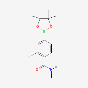 2-Fluoro-N-methyl-4-(4,4,5,5-tetramethyl-1,3,2-dioxaborolan-2-yl)benzamide chemical structure (CAS 1221188-97-1)