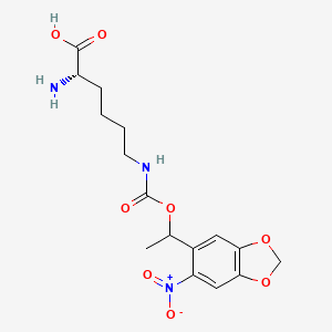 (2S)-2-Amino-6-(((1-(6-nitrobenzo[d][1,3]dioxol-5-yl)ethoxy)carbonyl)amino)hexanoic acid chemical structure (CAS 1221189-11-2)