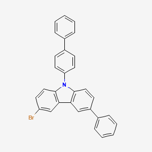 9-([1,1'-Biphenyl]-4-yl)-3-bromo-6-phenyl-9H-carbazole chemical structure (CAS 1221238-03-4)
