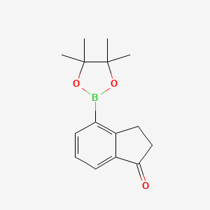 4-(4,4,5,5-Tetramethyl-1,3,2-dioxaborolan-2-yl)-2,3-dihydro-1H-inden-1-one chemical structure (CAS 1221239-08-2)