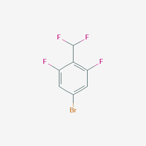 5-Bromo-2-(difluoromethyl)-1,3-difluorobenzene chemical structure (CAS 1221272-77-0)