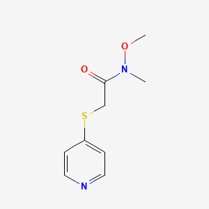 N-Methoxy-N-methyl-2-(pyridin-4-ylthio)acetamide chemical structure (CAS 1221341-49-6)