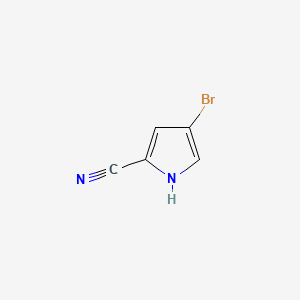 4-Bromo-1H-pyrrole-2-carbonitrile chemical structure (CAS 1221435-18-2)