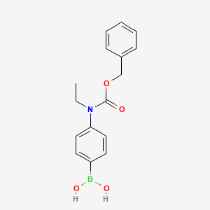 (4-(((Benzyloxy)carbonyl)(ethyl)amino)phenyl)boronic acid chemical structure (CAS 1221448-69-6)
