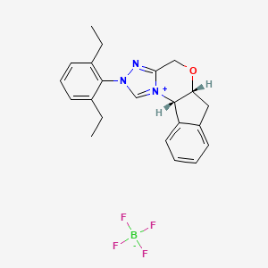 (5aR,10bS)-2-(2,6-Diethylphenyl)-4,5a,6,10b-tetrahydro-2H-indeno[2,1-b][1,2,4]triazolo[4,3-d][1,4]oxazin-11-ium tetrafluoroborate chemical structure (CAS 1221487-76-8)