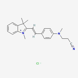 2-(4-((2-Cyanoethyl)(methyl)amino)styryl)-1,3,3-trimethyl-3H-indol-1-ium chloride chemical structure (CAS 12217-48-0)
