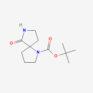 tert-Butyl 6-oxo-1,7-diazaspiro[4.4]nonane-1-carboxylate chemical structure (CAS 1221818-45-6)