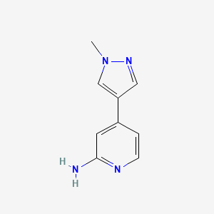 4-(1-Methyl-1H-pyrazol-4-yl)pyridin-2-amine chemical structure (CAS 1221820-73-0)