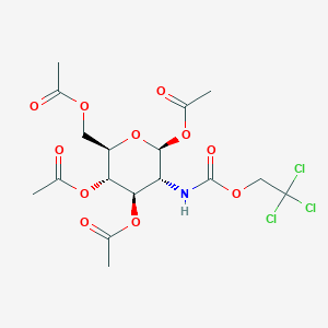 (2S,3R,4R,5S,6R)-6-(Acetoxymethyl)-3-(((2,2,2-trichloroethoxy)carbonyl)amino)tetrahydro-2H-pyran-2,4,5-triyl triacetate chemical structure (CAS 122210-05-3)