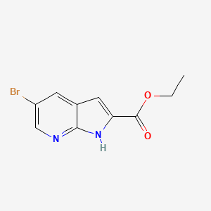 Ethyl 5-bromo-1H-pyrrolo[2,3-b]pyridine-2-carboxylate chemical structure (CAS 1222175-21-4)