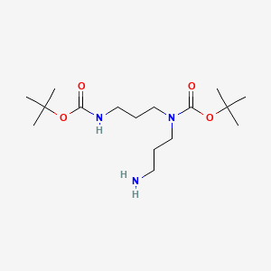 tert-Butyl (3-aminopropyl)(3-((tert-butoxycarbonyl)amino)propyl)carbamate chemical structure (CAS 122248-82-2)