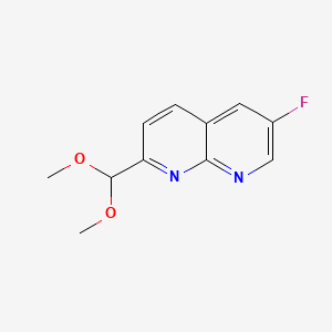 2-(Dimethoxymethyl)-6-fluoro-1,8-naphthyridine chemical structure (CAS 1222533-72-3)