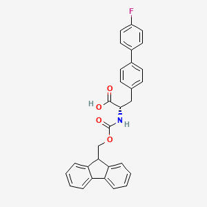 (S)-2-((((9H-Fluoren-9-yl)methoxy)carbonyl)amino)-3-(4'-fluoro-[1,1'-biphenyl]-4-yl)propanoic acid chemical structure (CAS 1223105-46-1)