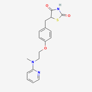 5-(4-(2-(Methyl(pyridin-2-yl)amino)ethoxy)benzyl)thiazolidine-2,4-dione chemical structure (CAS 122320-73-4)