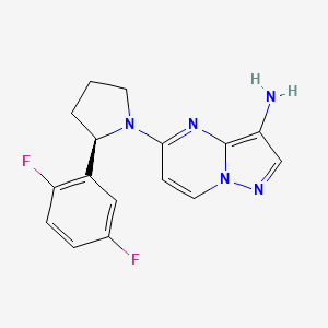 (R)-5-(2-(2,5-Difluorophenyl)pyrrolidin-1-yl)pyrazolo[1,5-a]pyrimidin-3-amine chemical structure (CAS 1223404-88-3)