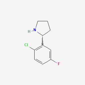 (R)-2-(2-chloro-5-fluorophenyl)pyrrolidine chemical structure (CAS 1223405-13-7)