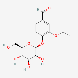 3-Ethoxy-4-(((2S,3R,4S,5S,6R)-3,4,5-trihydroxy-6-(hydroxymethyl)tetrahydro-2H-pyran-2-yl)oxy)benzaldehyde chemical structure (CAS 122397-96-0)