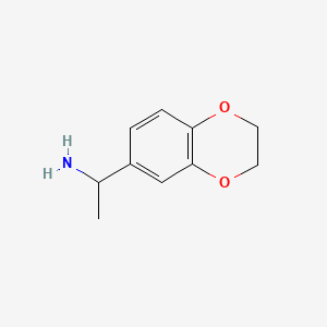 1-(2,3-Dihydrobenzo[b][1,4]dioxin-6-yl)ethan-1-amine chemical structure (CAS 122416-41-5)