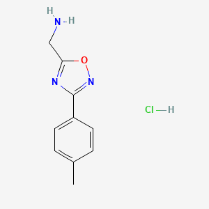 (3-(p-Tolyl)-1,2,4-oxadiazol-5-yl)methanamine hydrochloride chemical structure (CAS 1224168-35-7)