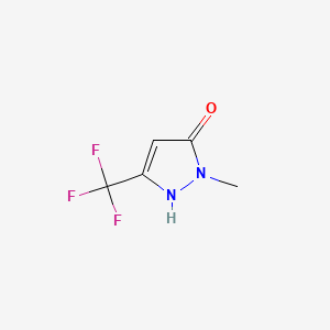 1-Methyl-3-(trifluoromethyl)-1H-pyrazol-5-ol chemical structure (CAS 122431-37-2)
