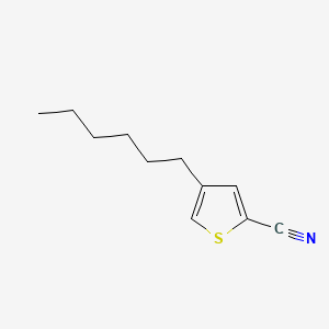 4-Hexylthiophene-2-carbonitrile chemical structure (CAS 1224430-39-0)