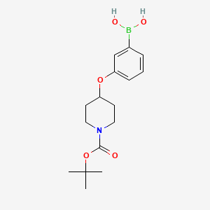 (3-((1-(tert-Butoxycarbonyl)piperidin-4-yl)oxy)phenyl)boronic acid chemical structure (CAS 1224449-32-4)