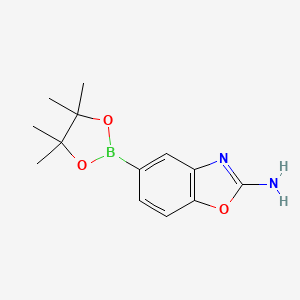 5-(4,4,5,5-Tetramethyl-1,3,2-dioxaborolan-2-yl)benzo[d]oxazol-2-amine chemical structure (CAS 1224844-66-9)