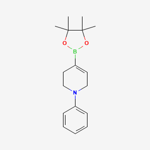 1-Phenyl-4-(4,4,5,5-tetramethyl-1,3,2-dioxaborolan-2-yl)-1,2,3,6-tetrahydropyridine chemical structure (CAS 1225062-60-1)