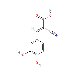 (E)-2-Cyano-3-(3,4-dihydroxyphenyl)acrylic acid chemical structure (CAS 122520-79-0)