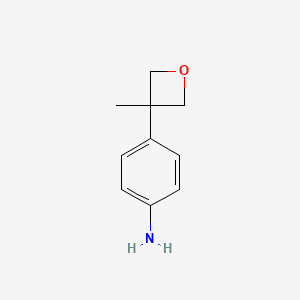 4-(3-Methyloxetan-3-yl)aniline chemical structure (CAS 1225380-12-0)