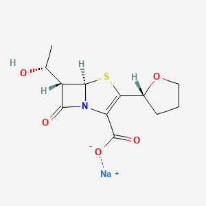 Sodium (5R,6S)-6-((R)-1-hydroxyethyl)-7-oxo-3-((R)-tetrahydrofuran-2-yl)-4-thia-1-azabicyclo[3.2.0]hept-2-ene-2-carboxylate chemical structure (CAS 122547-49-3)
